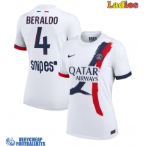 Paris Saint-Germain Lucas Beraldo #4 Replica Away Shirt Ladies 2025-26 Short Sleeve